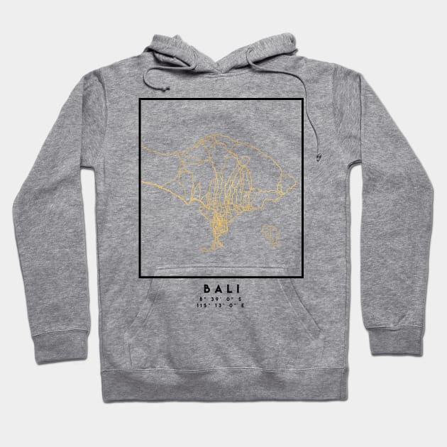 BALI INDONESIA CITY STREET MAP ART Hoodie by deificusArt